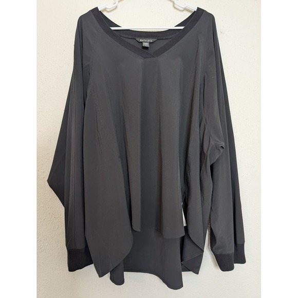 Athleta Women's Zephyr V-Neck Top Plus Size 3X Black Athleisure Pullover Workout - Picture 1 of 6